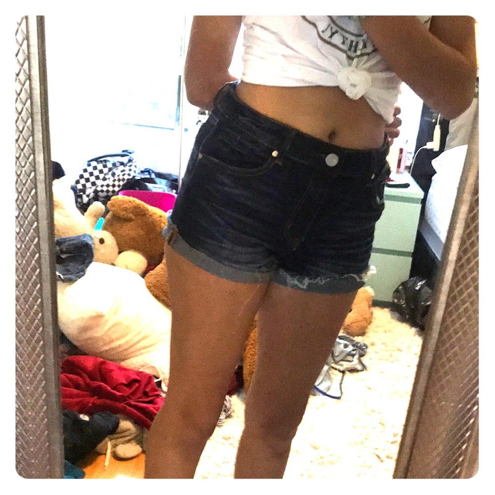Dark wash shorts